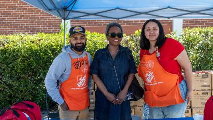 Asm. McKinnor with Home Depot staffers