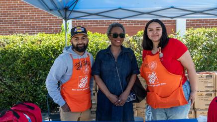 Asm. McKinnor with Home Depot staffers