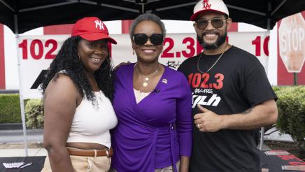 Asm. McKinnor with KJLH staffers